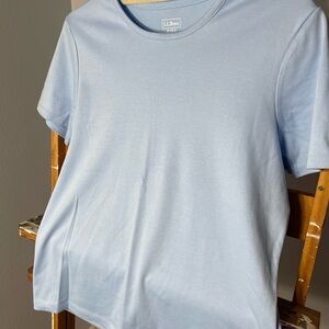 L.L. Bean Black and Light Blue 100% supima cotton tops (2 tops)
